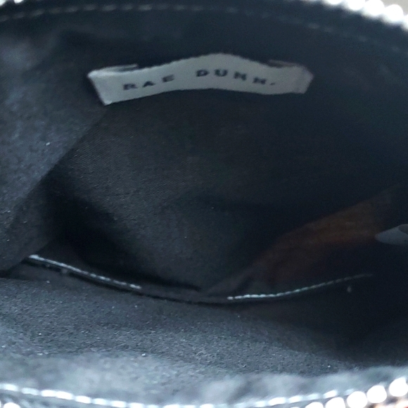 RAE DUNN "STUFF" Zipper Cosmetic Bag White & Black - Picture 7 of 8